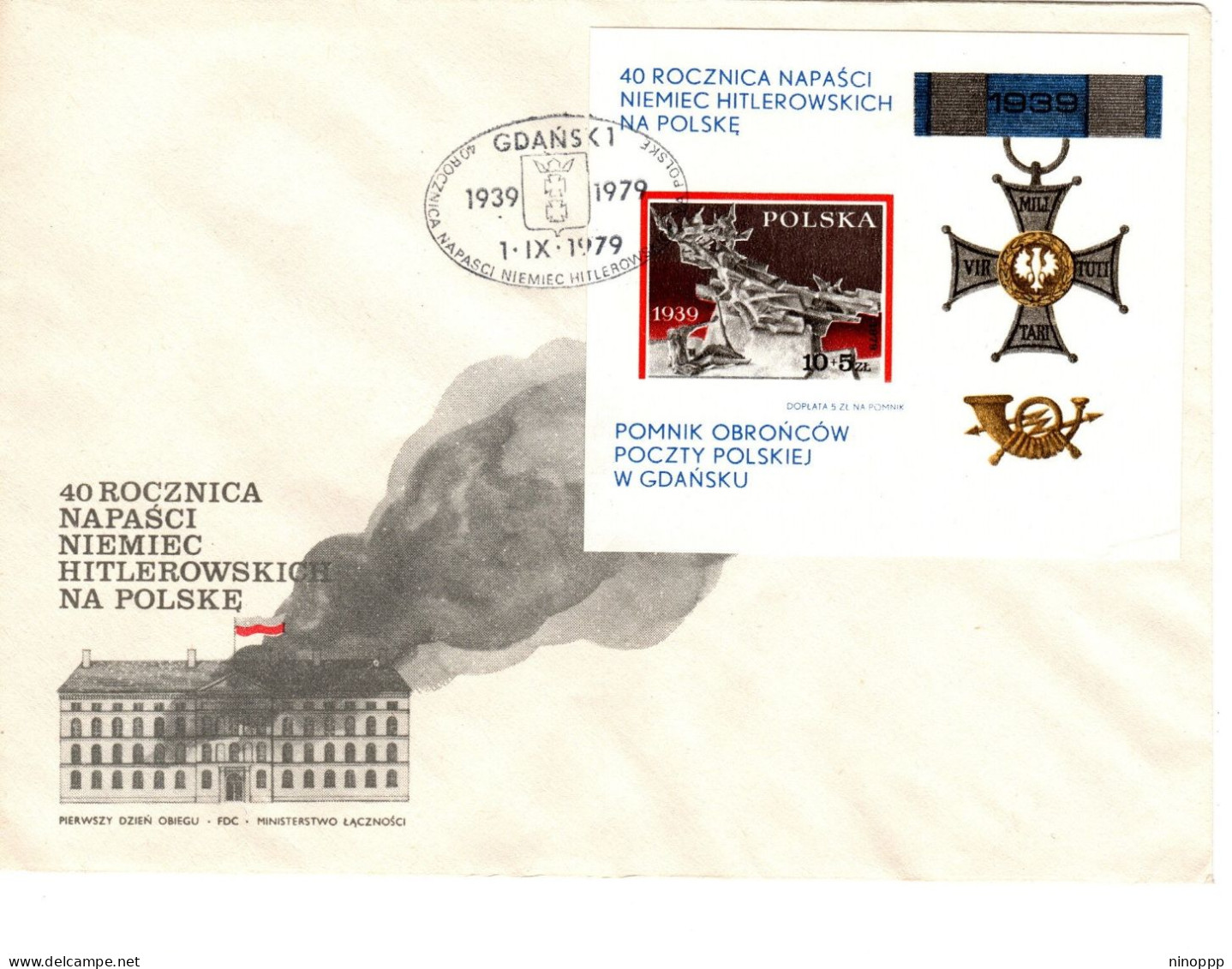 Poland 1979  40th Anniversary Postal Workers Resistence,minsheet, First Day Cover - FDC