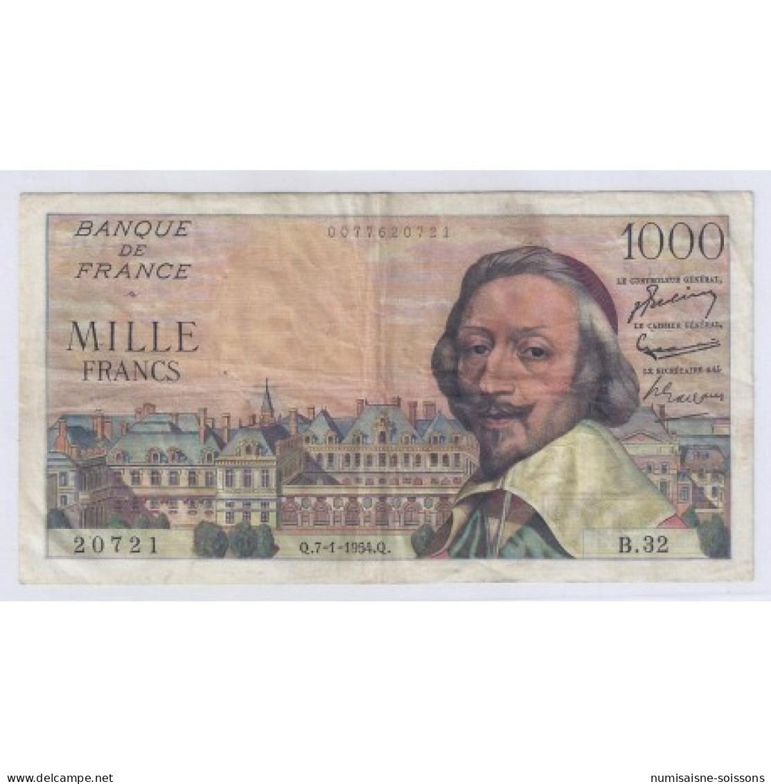 FAY 42/04 - 1000 FRANCS RICHELIEU - 07/01/1954 - TRES TRES BEAU - PICK 134 - 1 000 F 1953-1957 ''Richelieu''