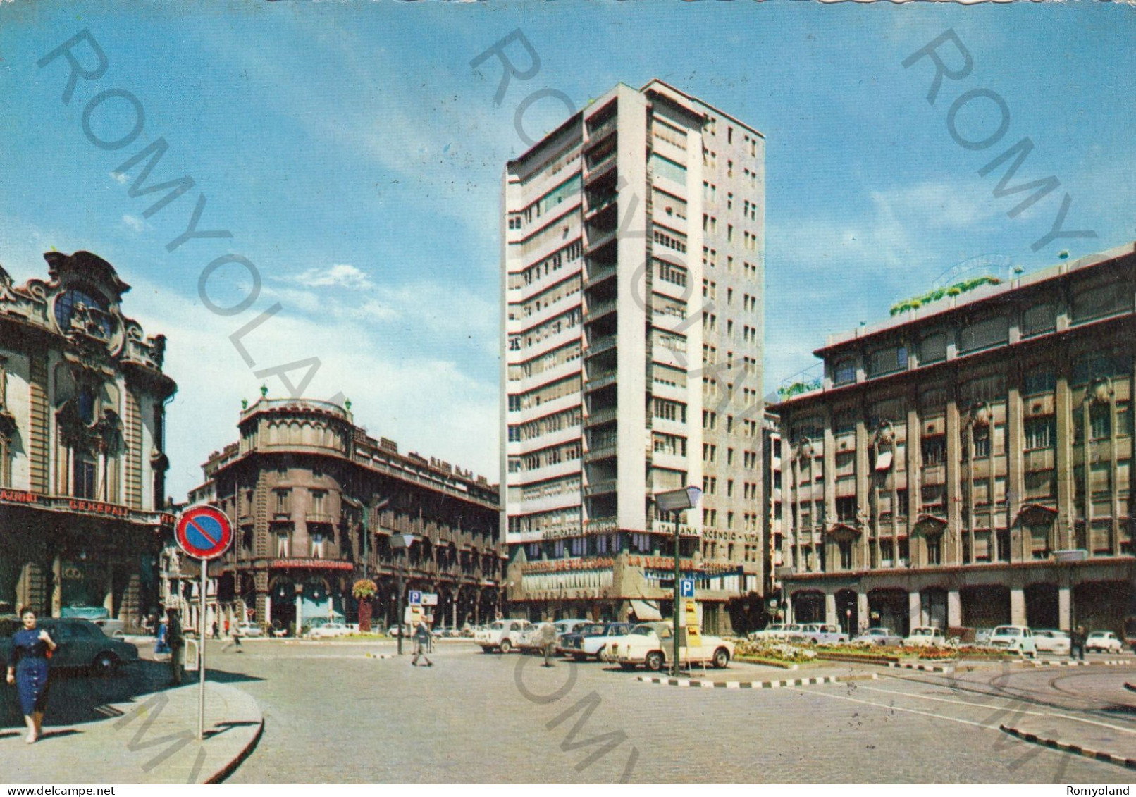 CARTOLINA  B24 TORINO,PIEMONTE-NOTTE-PIAZZA SOFFERINO-STORIA,MEMORIA,CULTURA,RELIGIONE,BELLA ITALIA,VIAGGIATA 1961 - Places & Squares