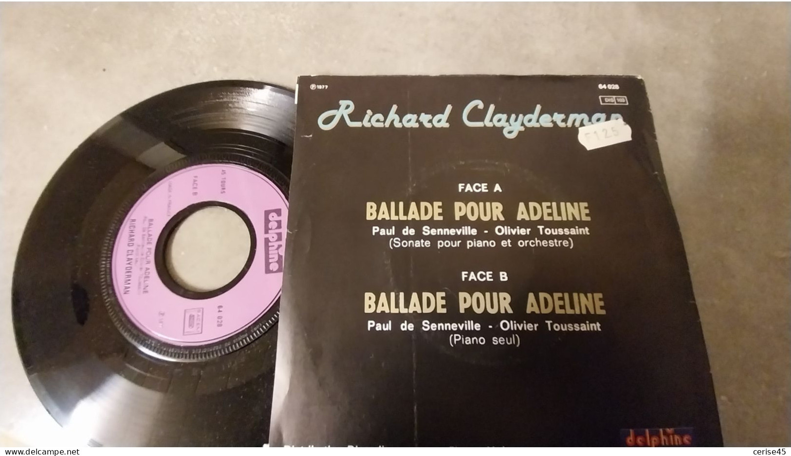 45 TOURS RICHARD CLAYDERMAN. 1977.BALLADE POUR ADELINE - Altri - Francese