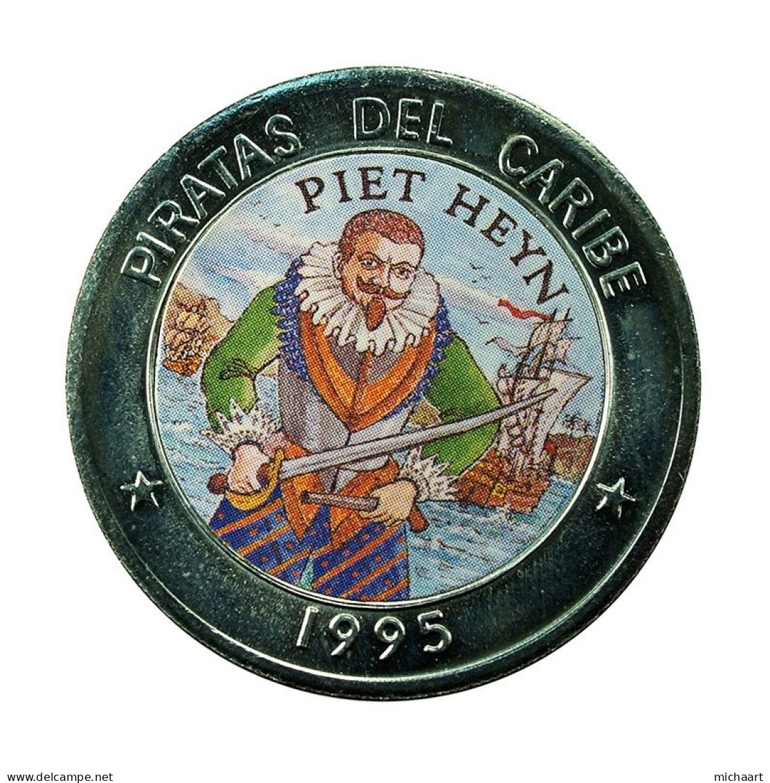 Cuba Coin 1 Peso 1995 Pirates Of The Caribbean Piet Heyn 02762 - Kuba