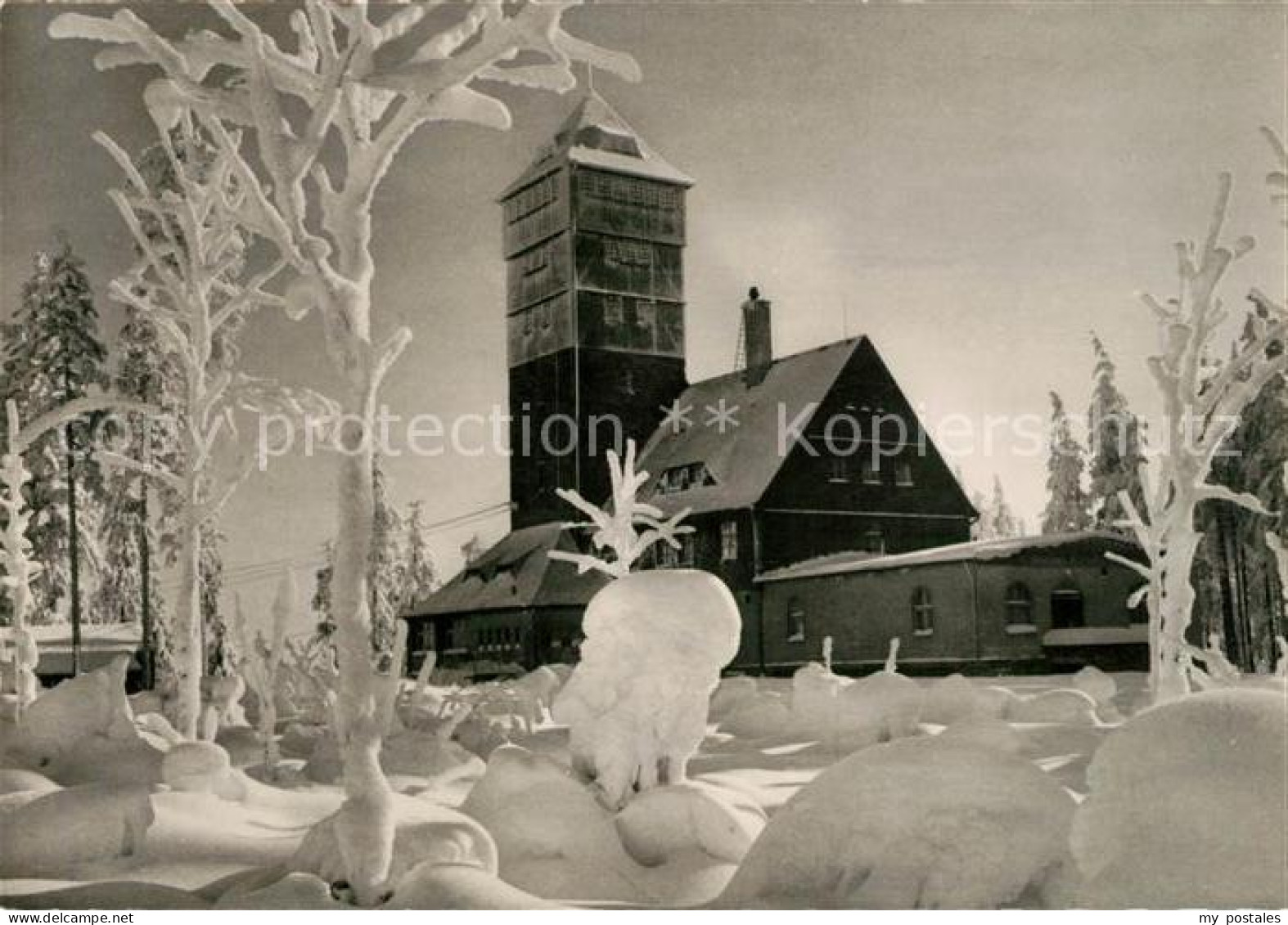 73140231 Baerenstein Annaberg-Buchholz Berghotel Aussichtsturm Winterlandschaft  - Baerenstein