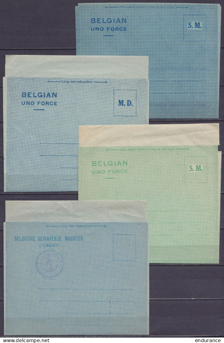 Lot De 4 Aérogrammes En Franchise "BELGIAN UNO FORCE" (Nations Unies) Neufs - Luchtpostbladen