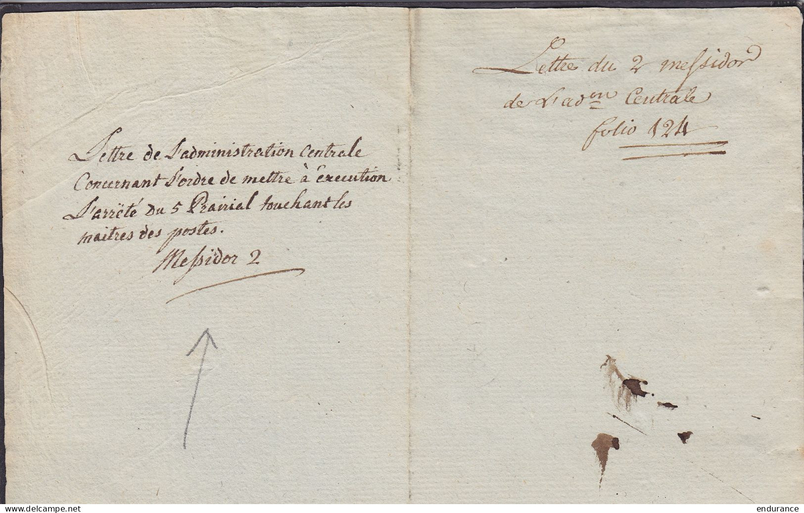 L. Datée 2 Messidor An 3 (20 Juin 1795) De AIX-LA-CHAPELLE Pour SPA - Concerne Les Maîtres Des Postes - 1794-1814 (French Period)