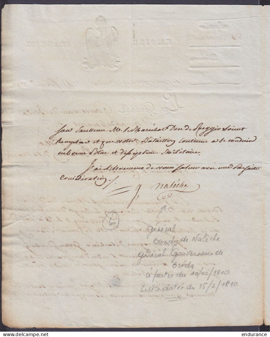 L. Armée Du Brabant Datée 15 Février 1810 Du Quartier-Général De Bréda - Voir Scans - 1794-1814 (Französische Besatzung)