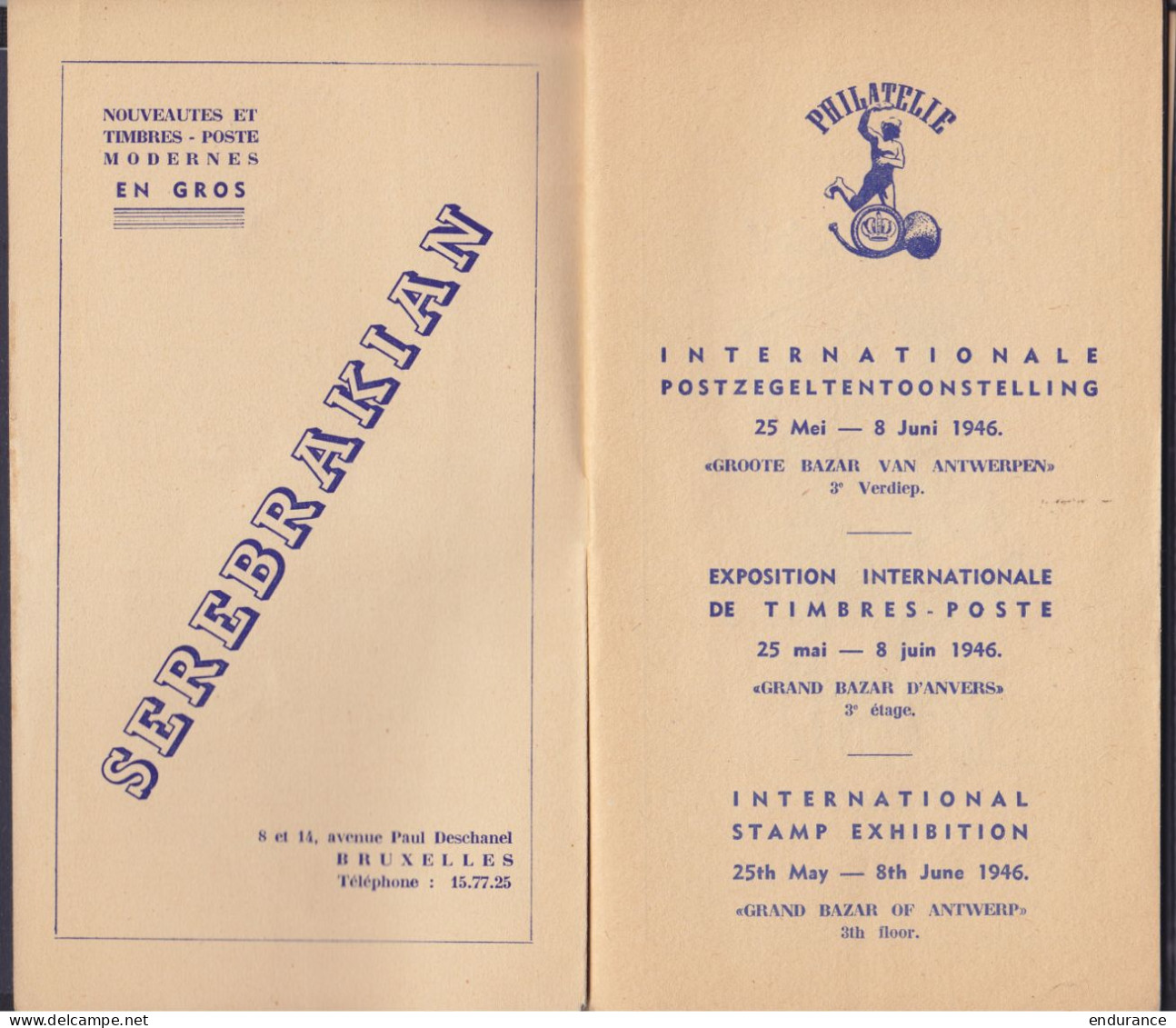 Catalogue Exposition Internationale De Timbres-poste 25 Mai - 8 Juin 1946 ANVERS - 18 Pages - Briefmarkenaustellung