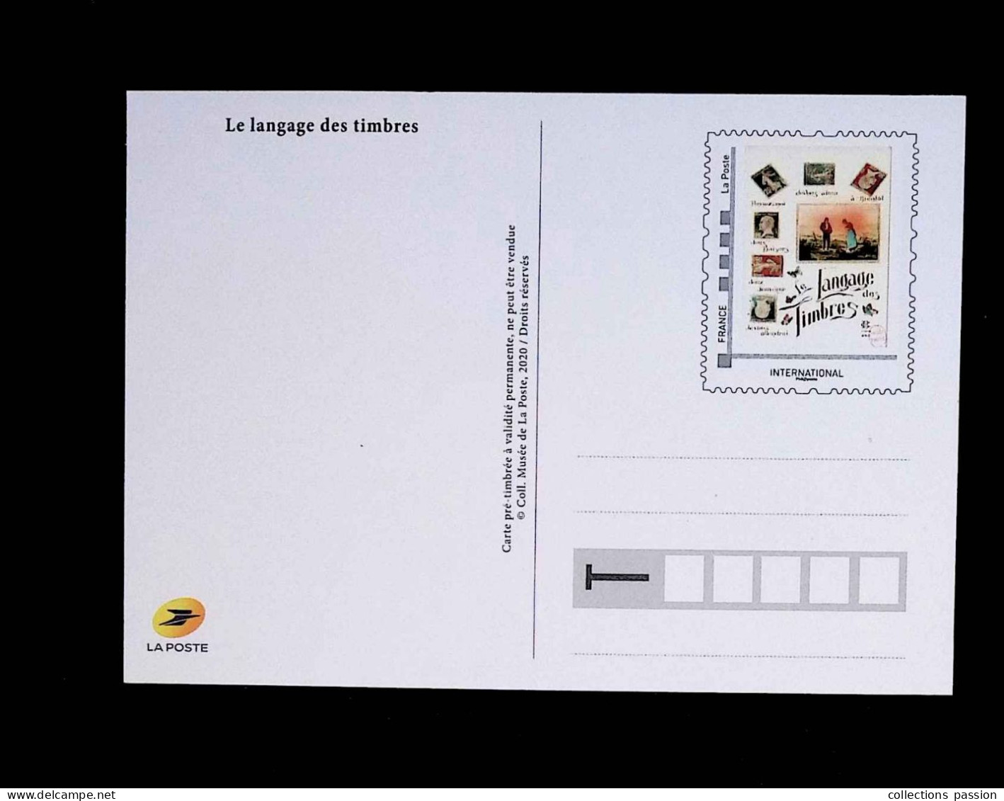 CL, Entier Postal , France International Neuf Sur Carte Postale, Le Langage Des Fleurs, Représentation De Timbres - Cartes Postales Repiquages (avant 1995)