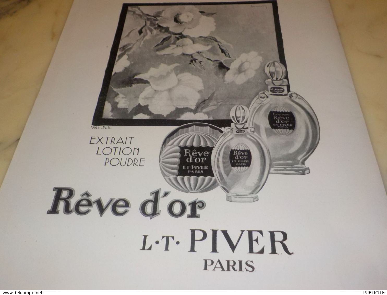 ANCIENNE PUBLICITE PARFUM  REVE D OR  DE L.T PIVER 1929 - Other & Unclassified