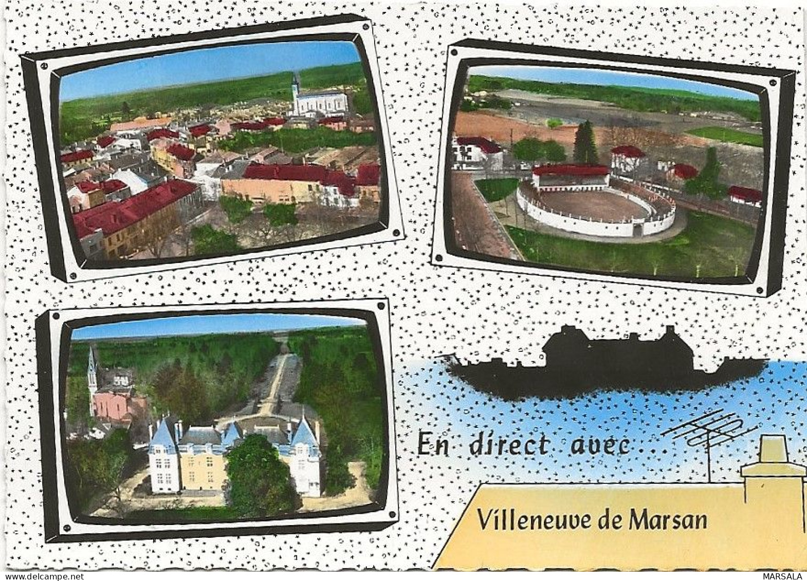 CPSM Villeneuve De Marsan Multivue - Villeneuve De Marsan
