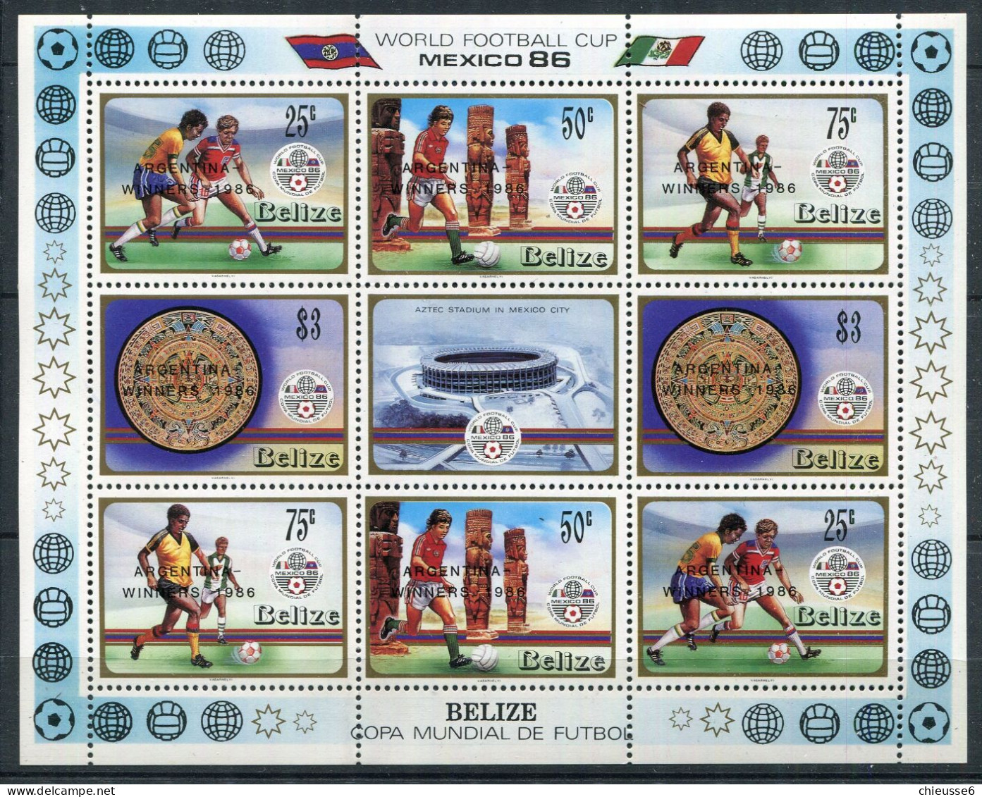 Belize ** N° 811 à 814 En Feuillet - "Mexico 86 Coupe Du Monde De Foot - Belize (1973-...)