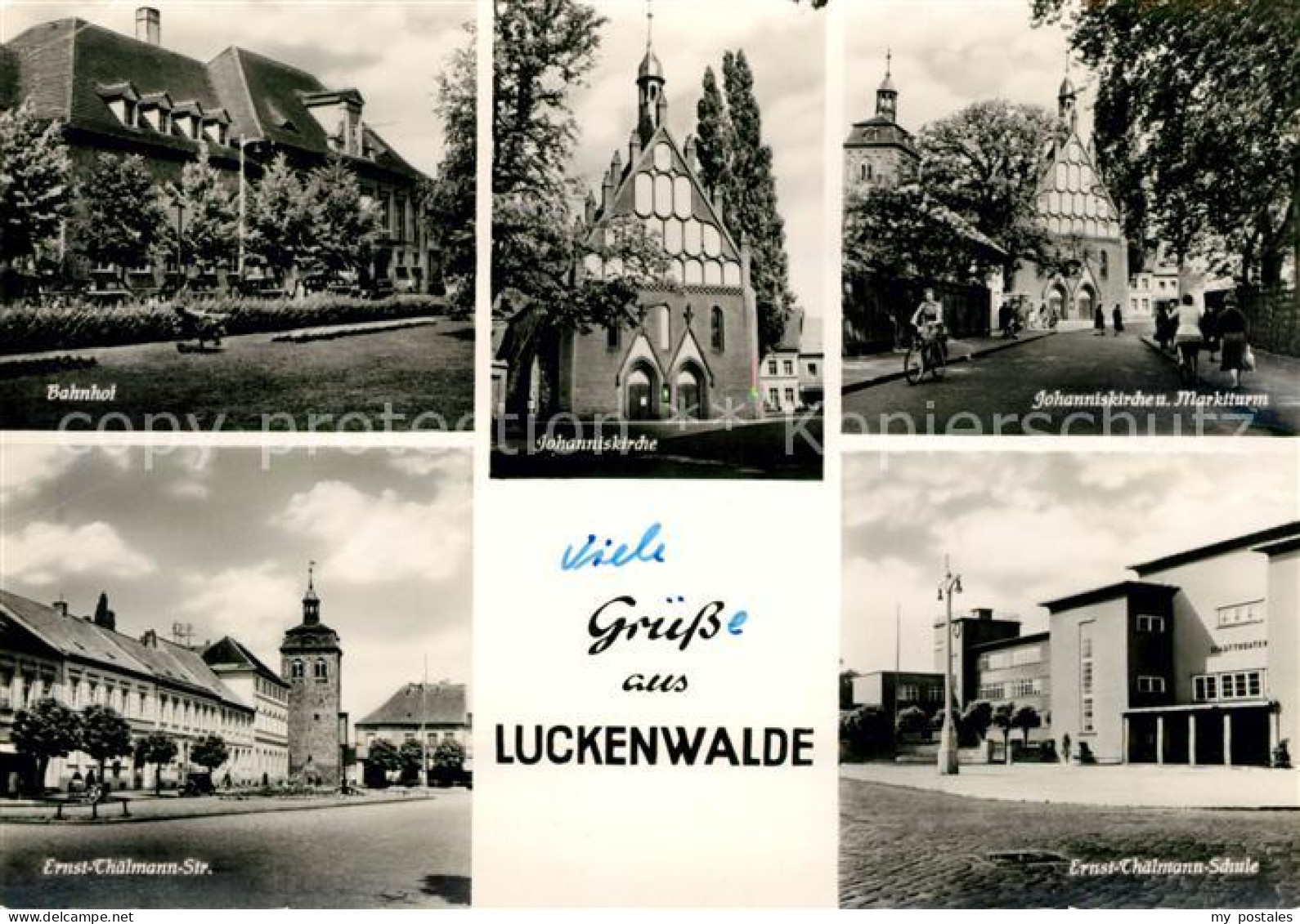 73135704 Luckenwalde Bahnhof Johanniskirche Marktturm Ernst Thaelmann Schule Str - Luckenwalde