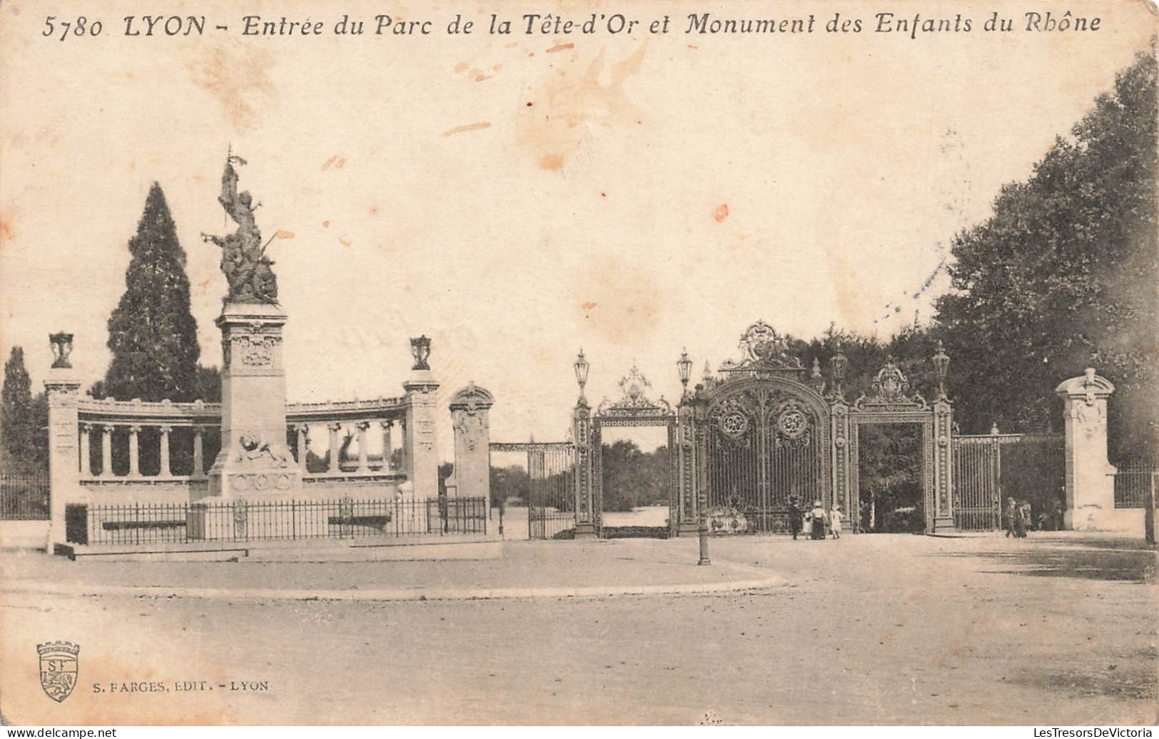 FRANCE - Lyon - Entrée Du Parc De La Tête D'Or Et Monument Des Enfants Du Rhône - Carte Postale Ancienne - Sonstige & Ohne Zuordnung