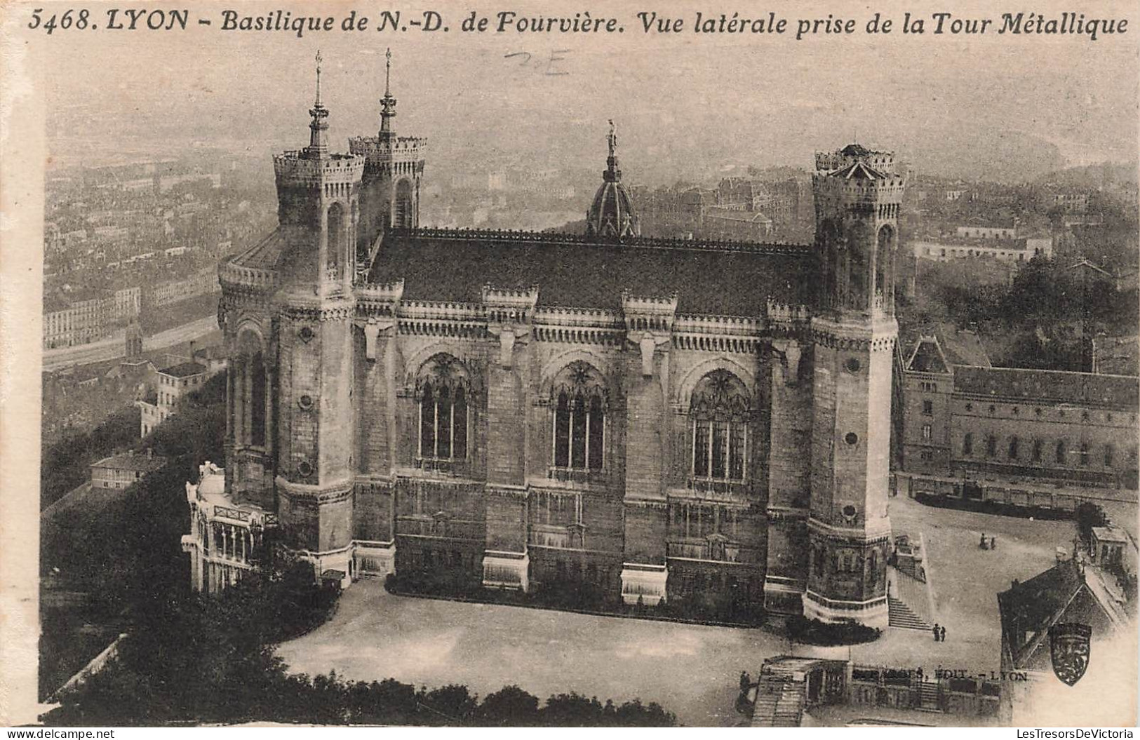 FRANCE - Lyon - Basilique De Notre Dame De Fourvière - Vue Latérale Prise De La Tour Métallique - Carte Postale Ancienne - Sonstige & Ohne Zuordnung