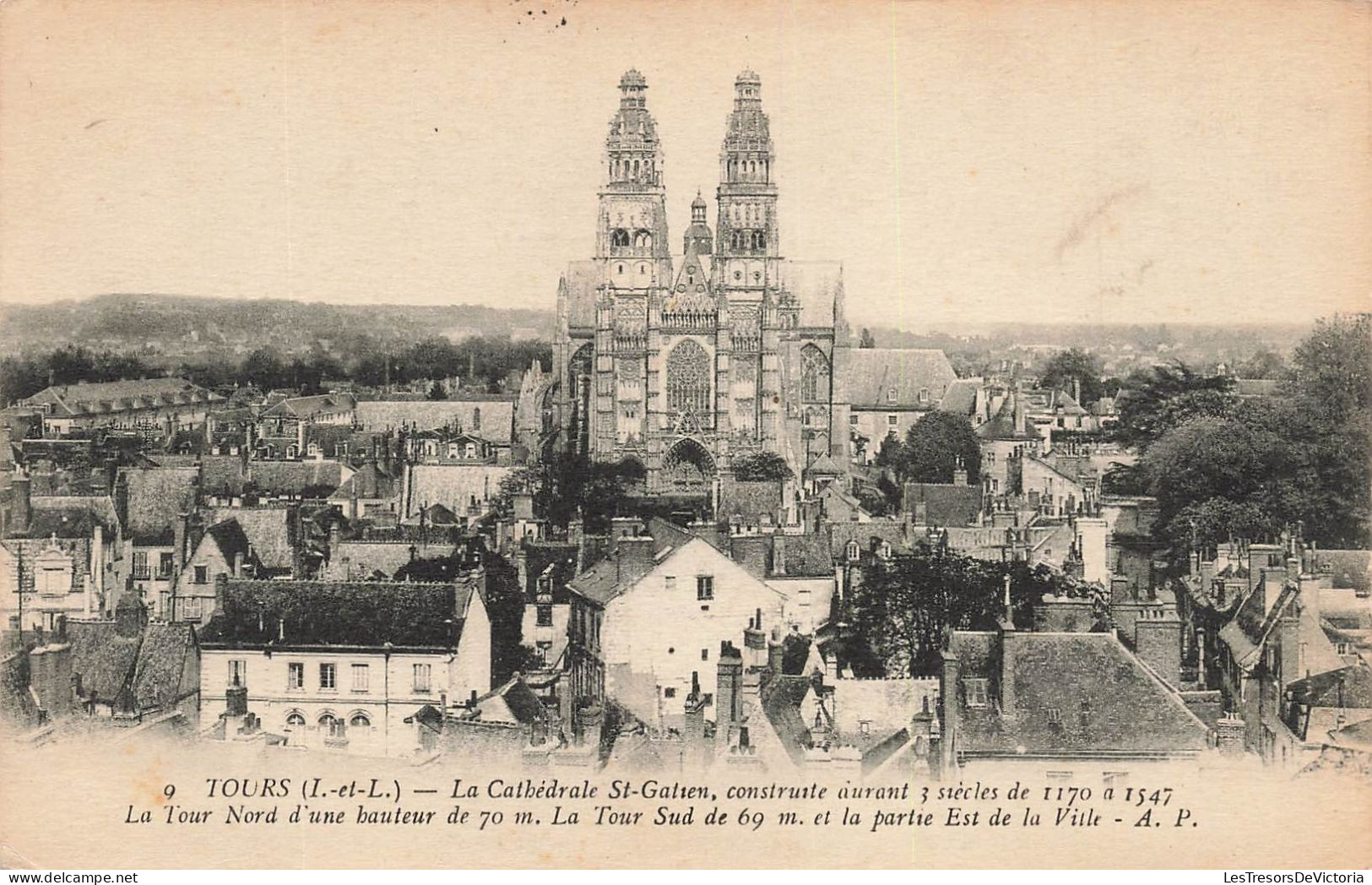 FRANCE - Tours - Vue Générale De La Cathédrale St Gatien Et De La Ville - Carte Postale Ancienne - Tours