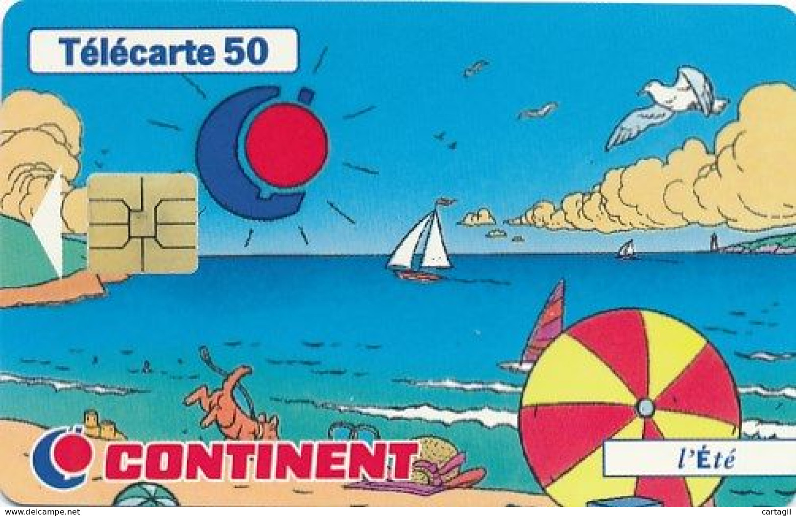 Télécarte France (06/97) Continent -Eté (visuel, Puce,  état, Unités, Etc Voir Scan) + Port - Non Classificati