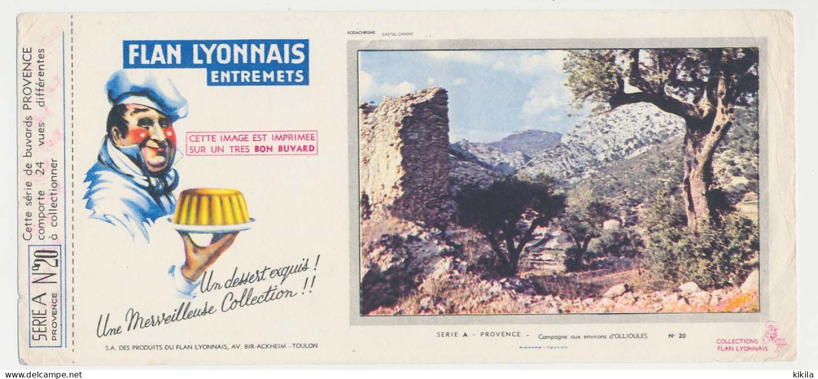 Buvard 23.1 X 10.4 FLAN LYONNAIS Série A N° 20 Provence Campagne Aux Environs D'Ollioures - Dulces & Biscochos