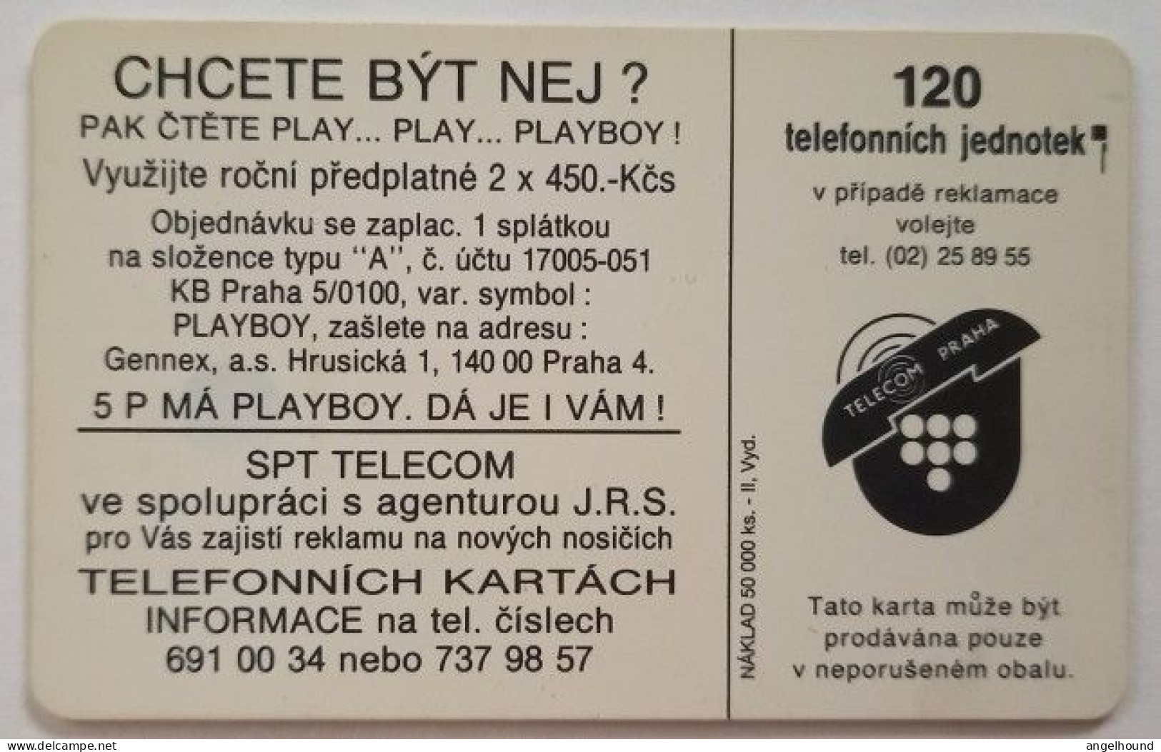 Czechoslovakia 120 Units Chip Card - Playboy - Tsjechoslowakije