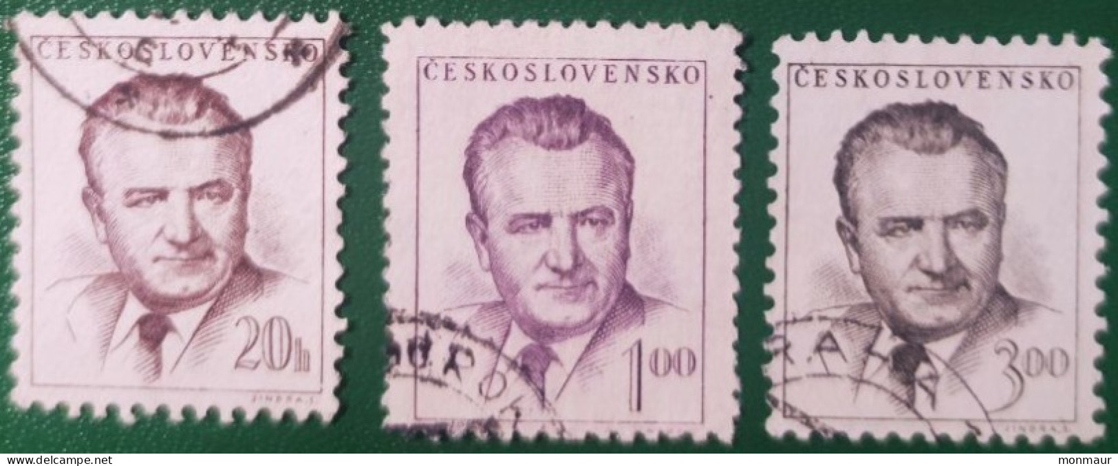 CECOSLOVACCHIA 1953 PRESIDENT GOTTWALD YT 713-714-715 - Used Stamps