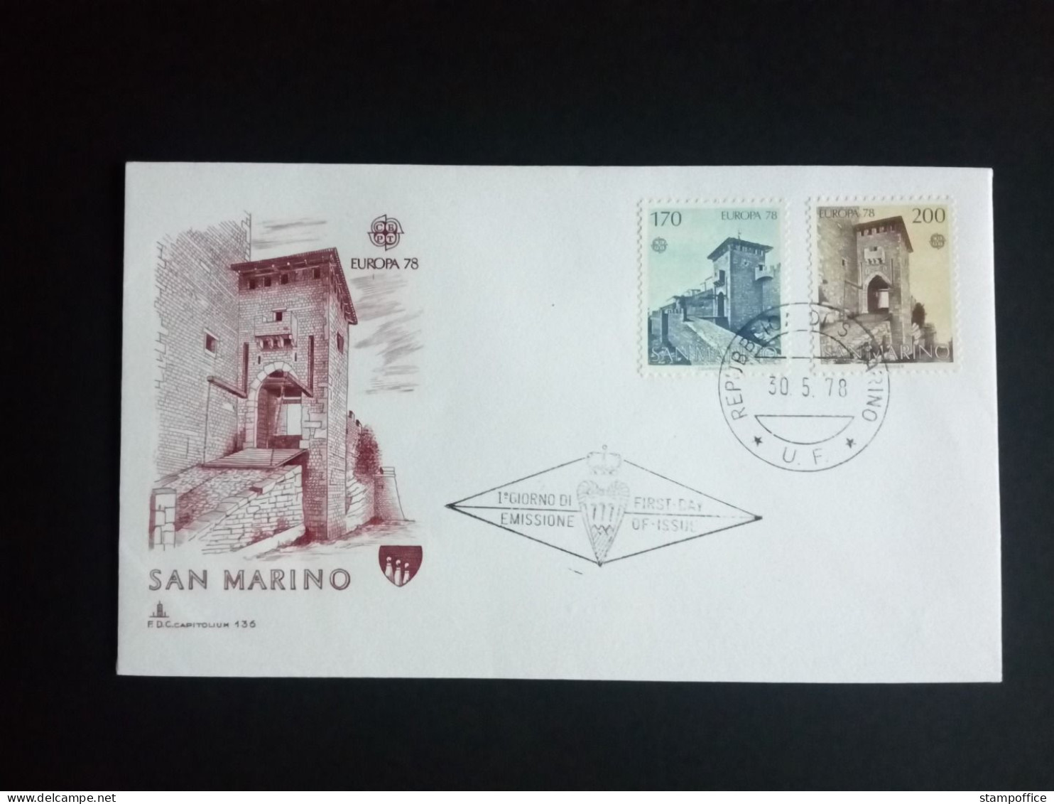 SAN MARINO MI-NR. 1156-1157 FDC EUROPA 1978 BAUDENKMÄLER - 1978