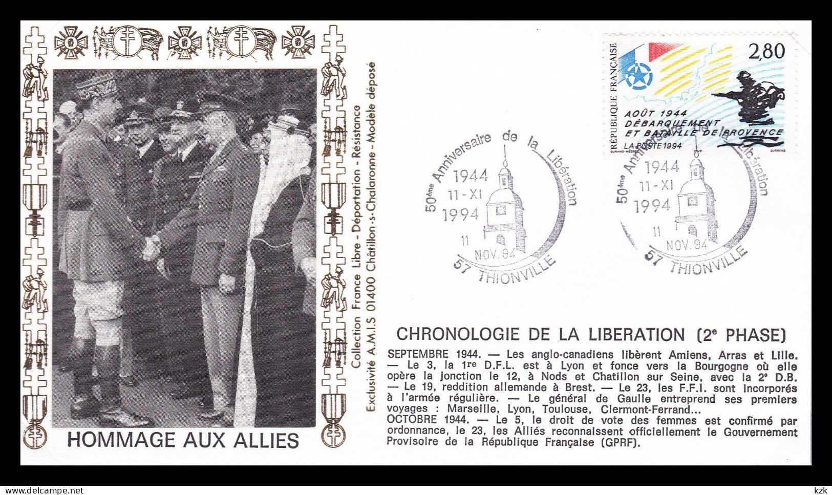 1 24	-	139	-	50ème Anniversaire De La Libération - Thionville 11/11/1994 - De Gaulle (General)