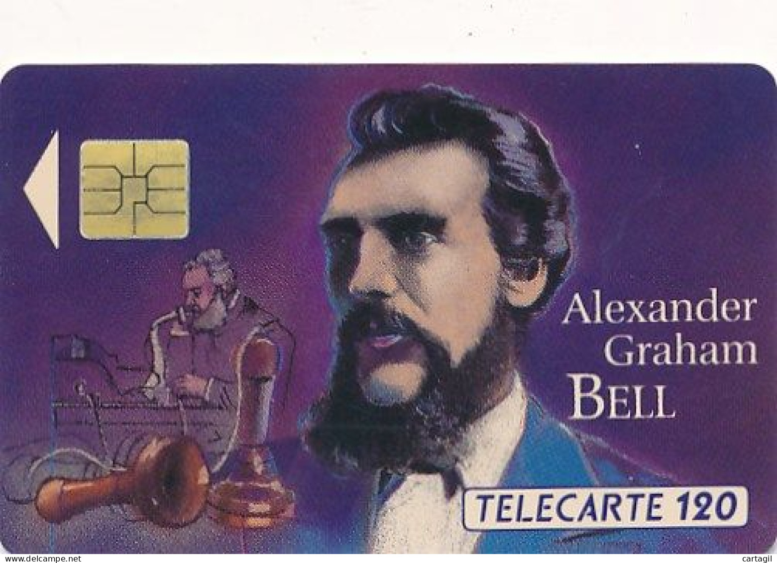 Télécarte France (11/92) Alexander Graham Bell (visuel, Puce,  état, Unités, Etc Voir Scan) + Port - Non Classés