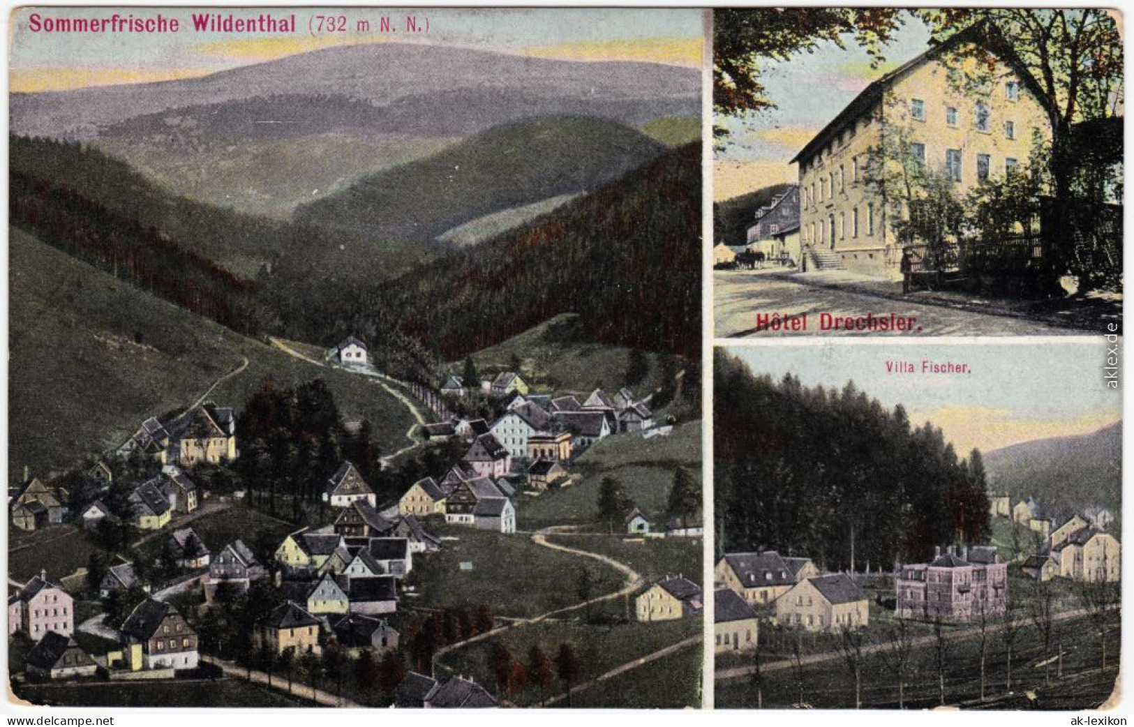 Wildenthal Eibenstock 3 Bild: Panorama Hotel Drechseler U Villa Erzgebirge  1913 - Eibenstock