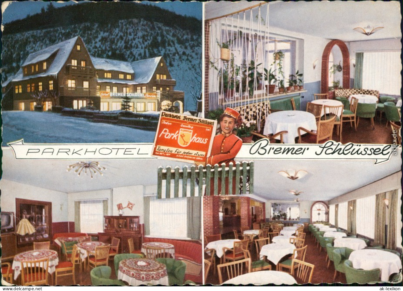 Wildemann (Innerstetal) Parkhotel Bremer Schlüssel - 4 Bild Innen Und Außen 1958 - Wildemann