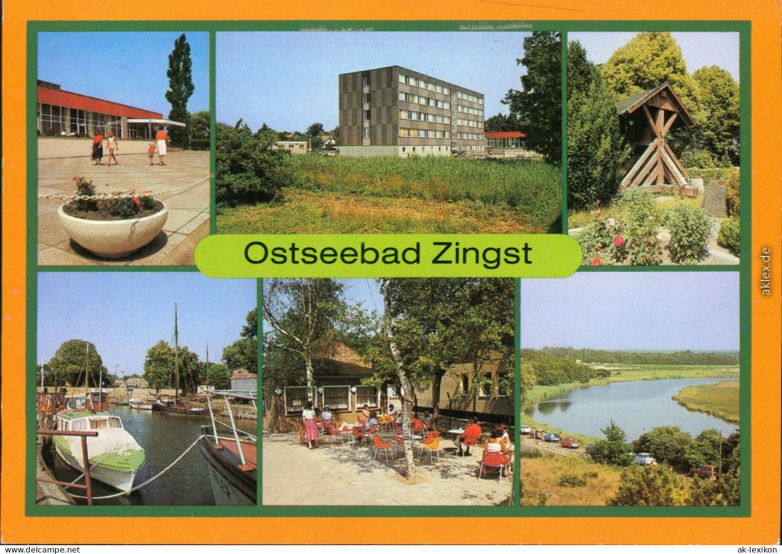 Zingst-Darss FDGB-Erholungsheime, Glockenturm, Hafen, Milchbar Prerowstrom G1989 - Zingst
