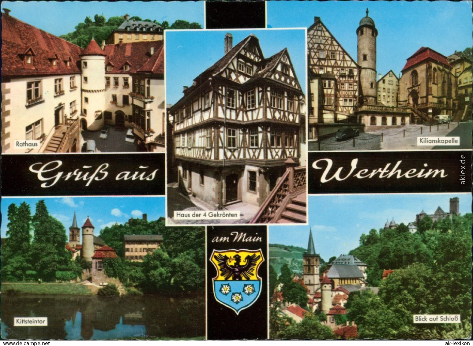 Wertheim Rathaus, Haus Der 4 Gekrönten, Kilanskapelle, Kittsteintor, Schloß 1975 - Wertheim