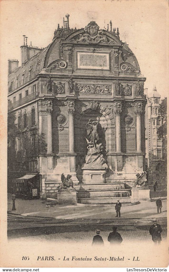 FRANCE - Paris - La Fontaine Saint Michel - Carte Postale Ancienne - Andere Monumenten, Gebouwen