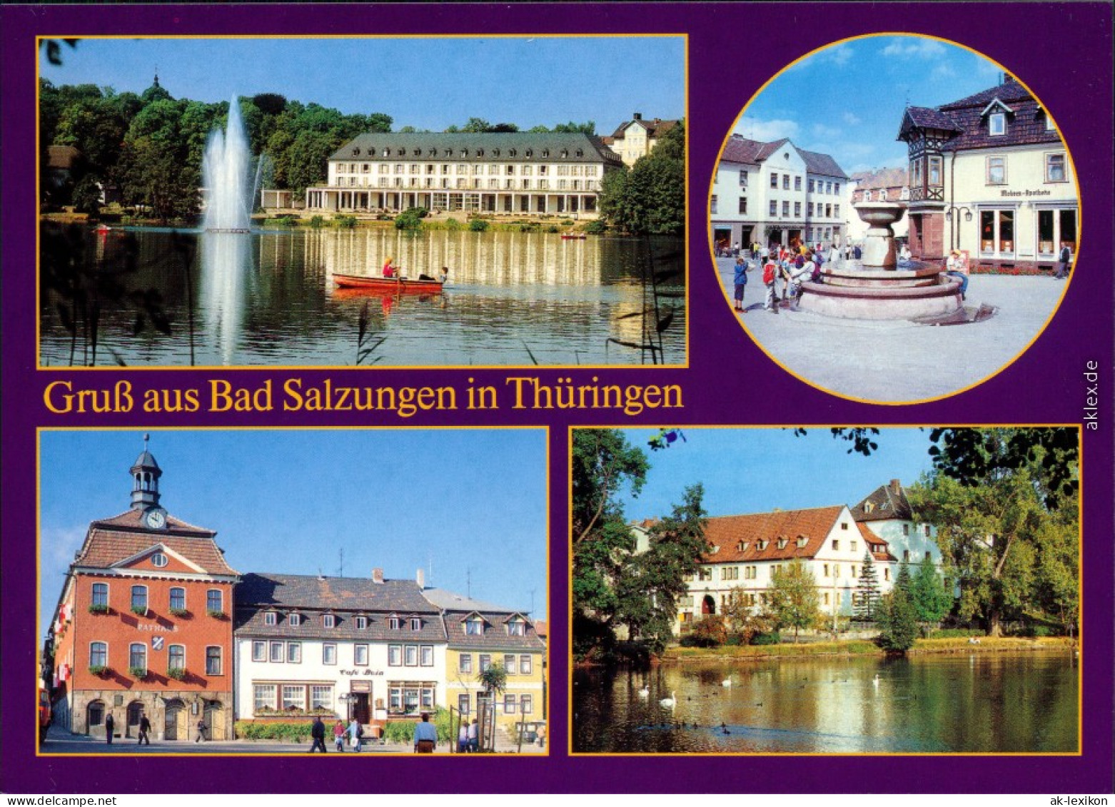 Bad Salzungen Kurhaus Am Burgsee, Markt, Rathaus, Café, Hufeland-Sanatorium 1995 - Bad Salzungen