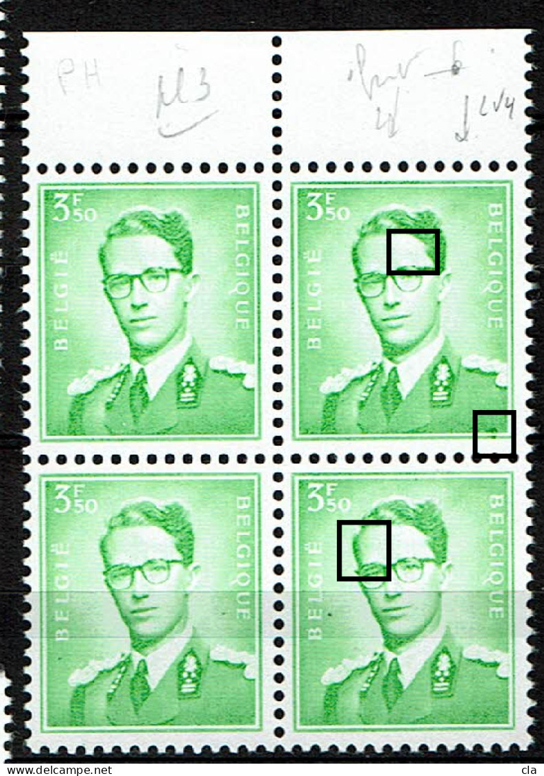 1068  P3  Bloc 4 Bdf  **  T 2 LV 4  Tache Verte Et T2 Et 4  Point Front - 1953-1972 Brillen