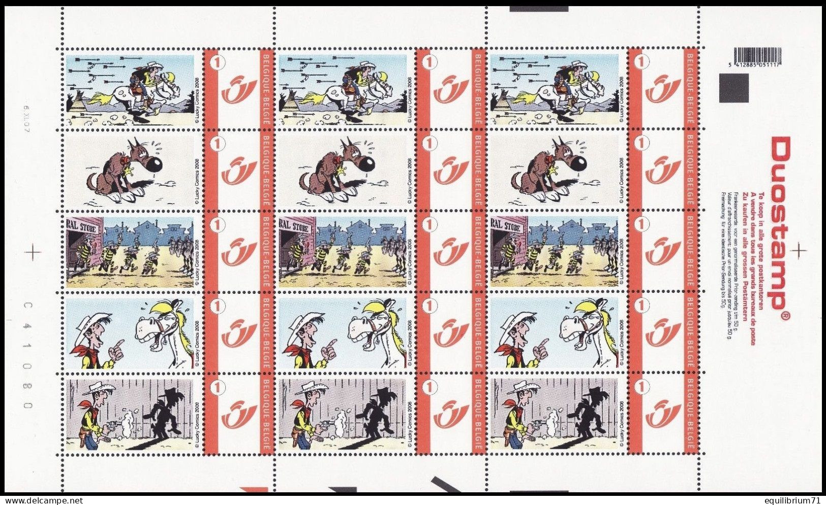 DUOSTAMP** / MYSTAMP** - Morris: Lucky Luke - Jolly Jumper - Rantanplan - Daltons - Fumetti