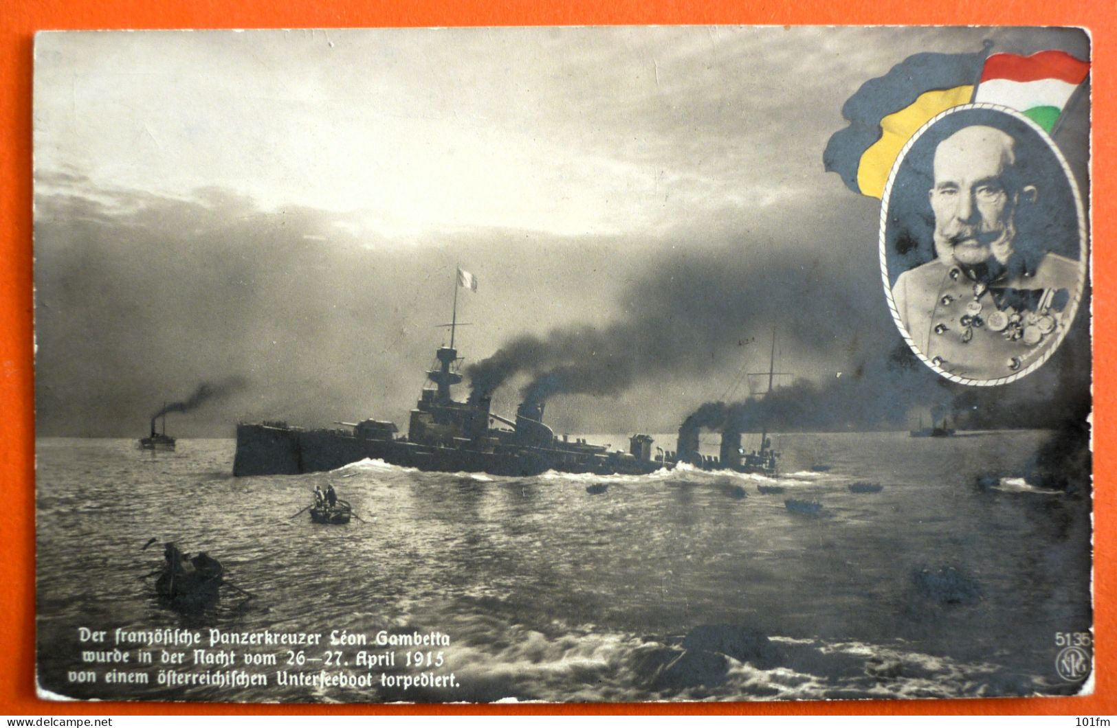 W.W.I. FRENCH DESTROYER LEON GAMBETTA 1915 - Guerre