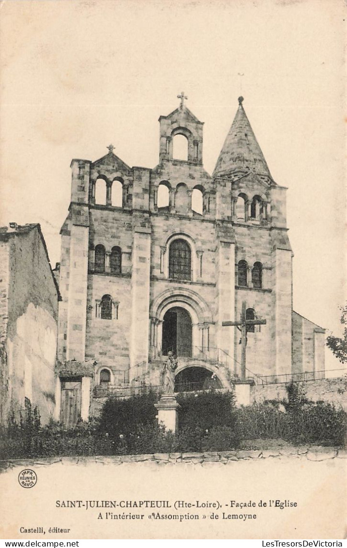 FRANCE - Saint Julien Chapteuil - Vue Sur La Façade De L'église - Carte Postale Ancienne - Sonstige & Ohne Zuordnung