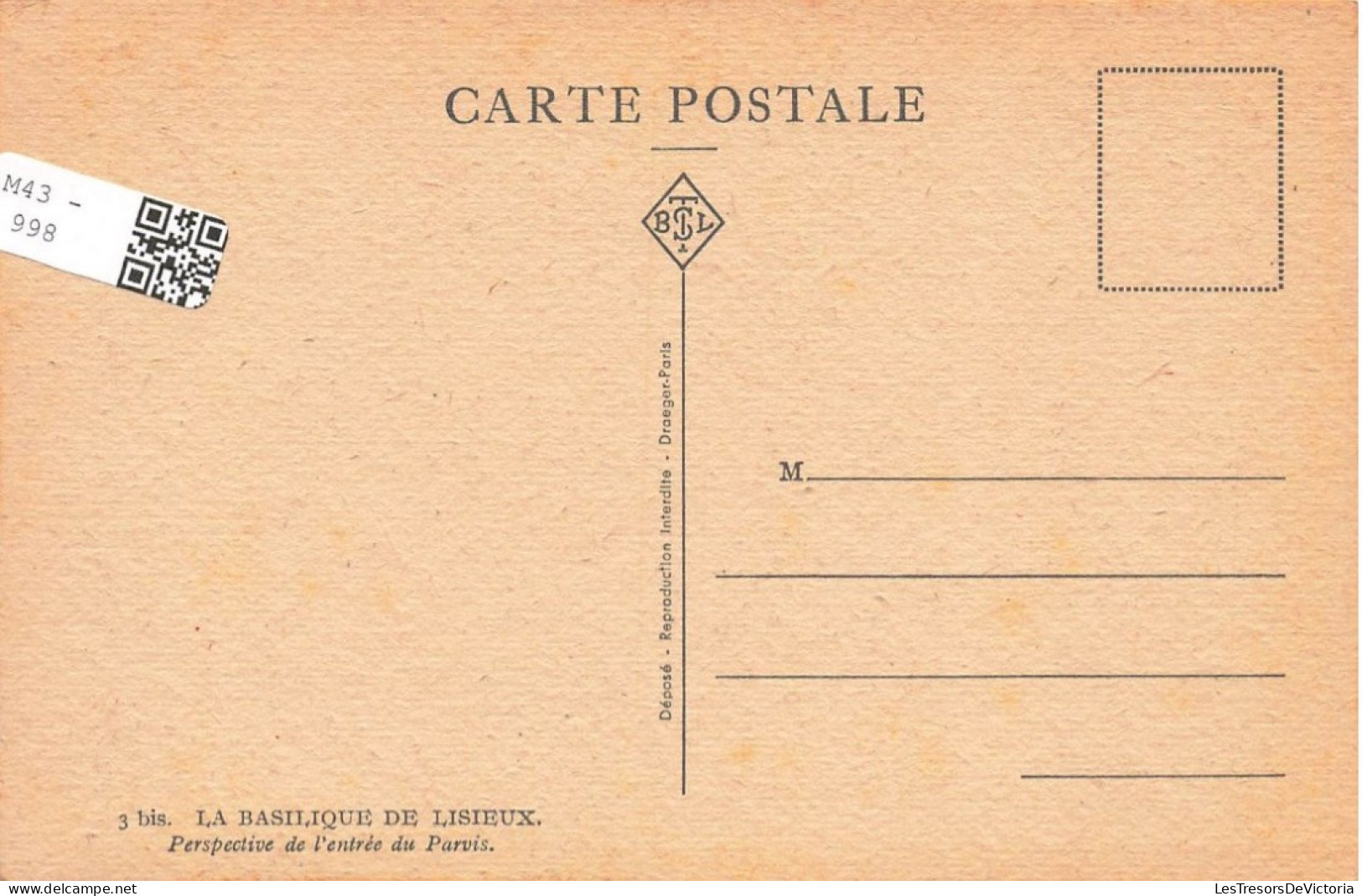 FRANCE - Lisieux - La Basilique - Perspective De L'entrée Du Parvis - Carte Postale Ancienne - Lisieux