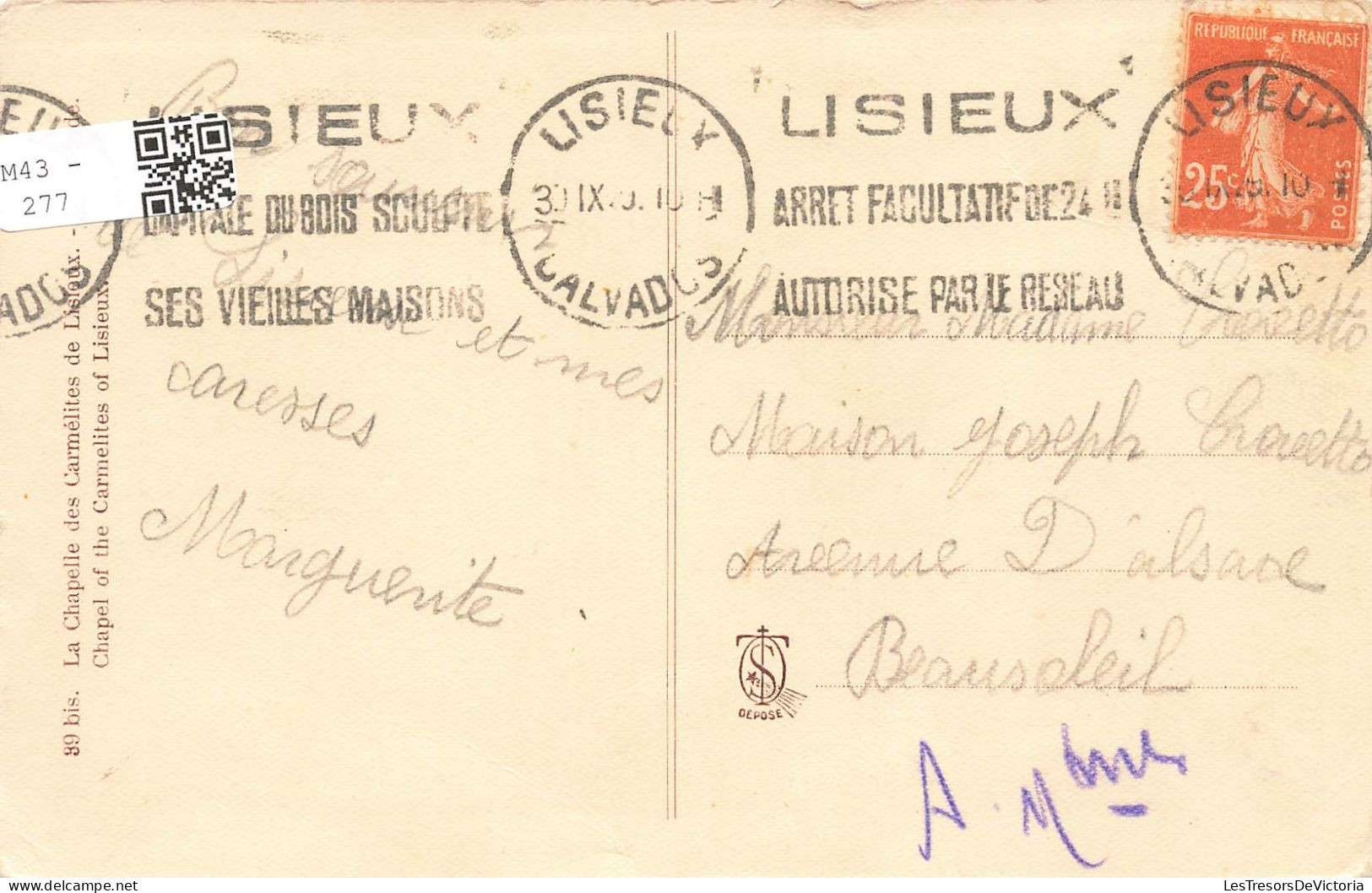 FRANCE - Lisieux - Vue Sur La Chapelle Des Carmélites  - Carte Postale Ancienne - Lisieux
