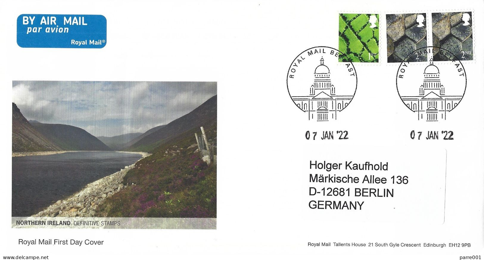 UK 2022 Belfast Northern Ireland Definitive Stamps Royal Mail FDC Cover - Emissions Locales