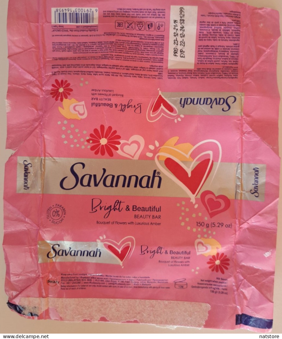 MALAYSIA..SOAP LABEL..SAVANNAH..BRIGHT&BEAUTIFUL - Etiketten