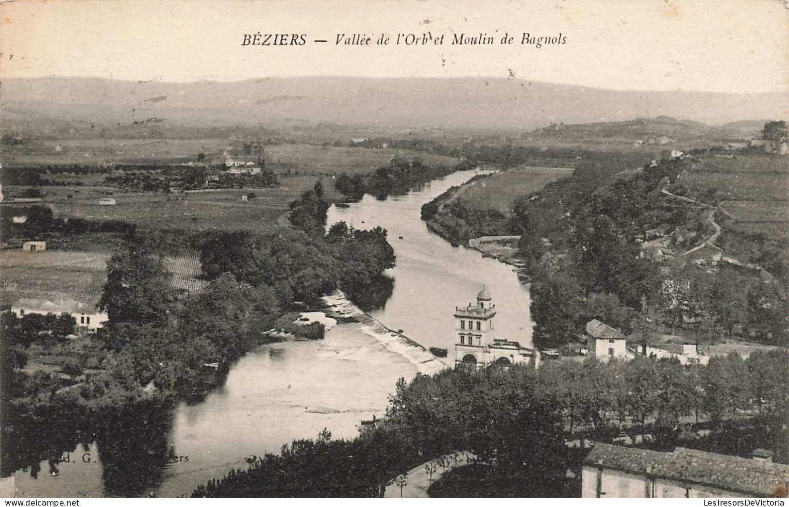 FRANCE - Beziers - Vue Sur La Vallée De L'Orb Et Moulin De Bagnols - Carte Postale Ancienne - Beziers