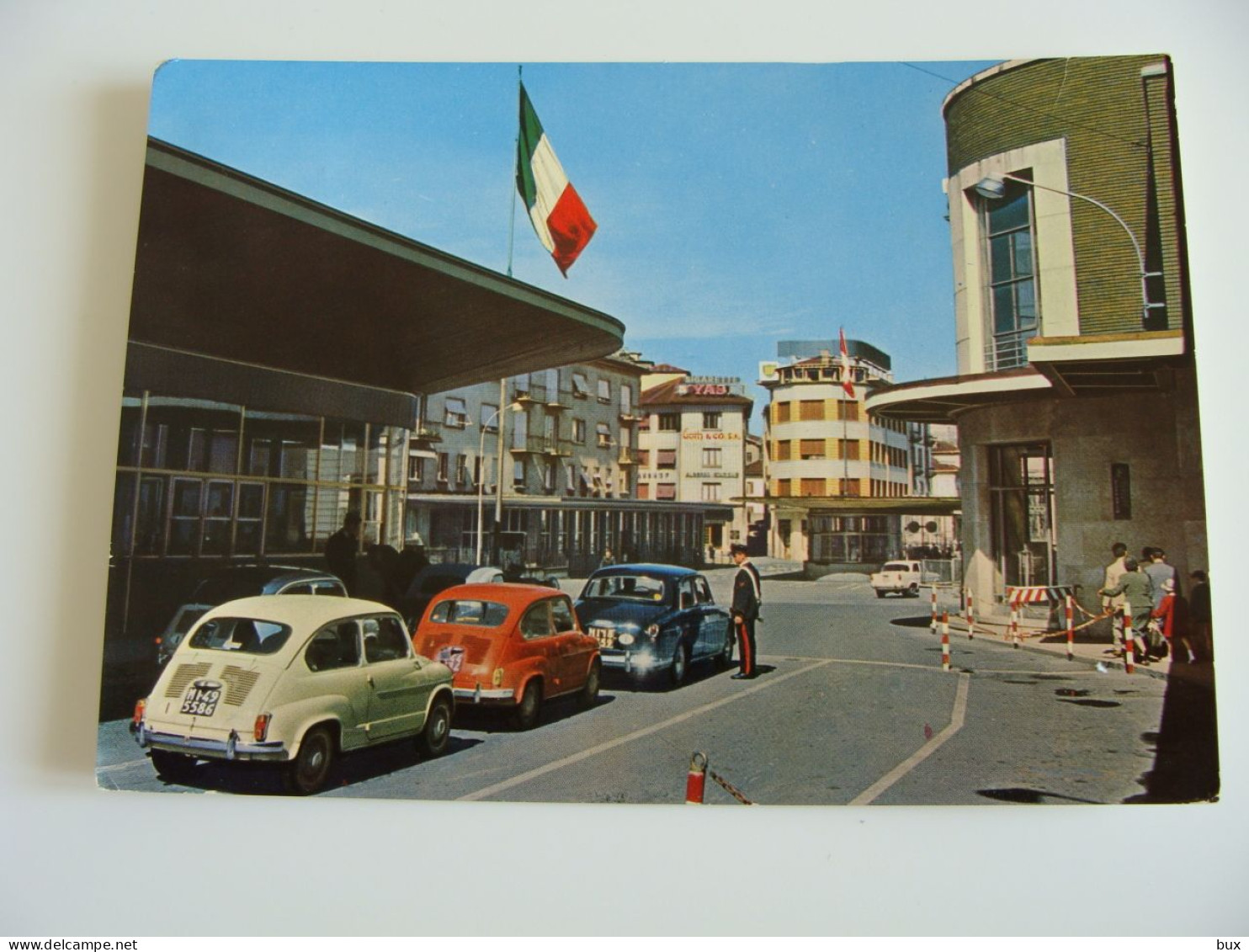 PONTE  CHIASSO - CONFINE ITALO SVIZZERO -    AUTO  CAR FIAT 500 600    DOGANA   VIAGGIATA COME DA FOTO - Dogana