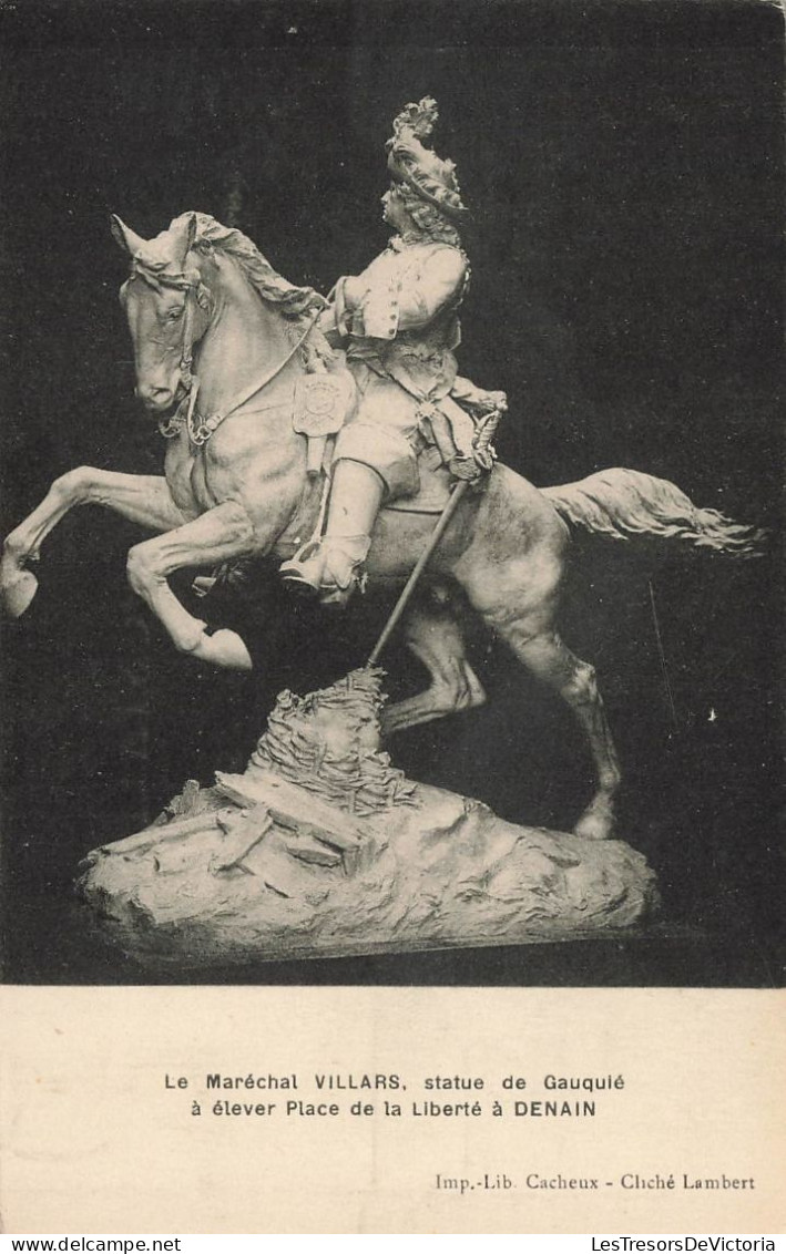 SCULPTURES - Le Maréchal Villars - Statue De Gauquié - Place De La Liberté à Denain - Carte Postale Ancienne - Sculture