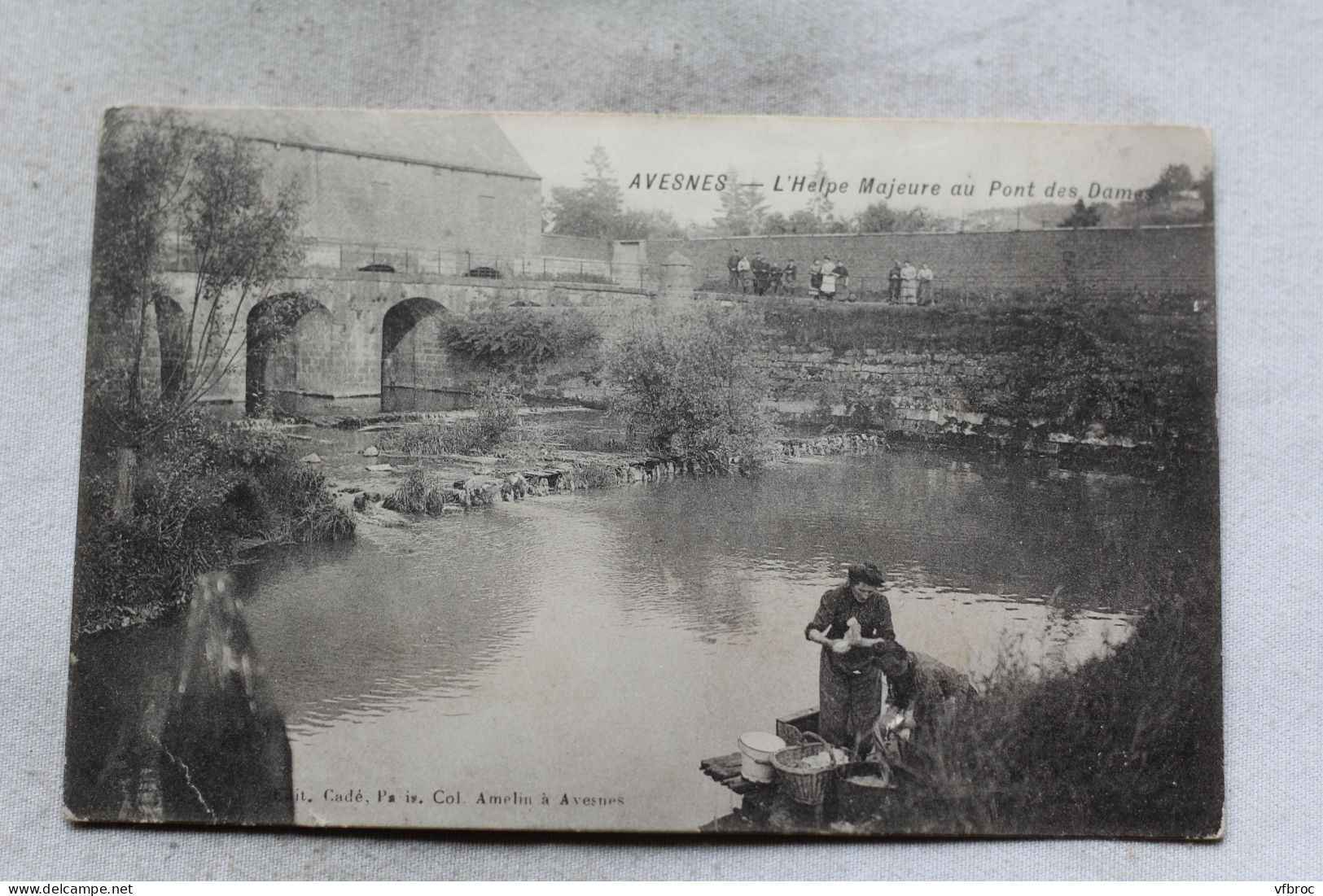 Cpa 1910, Avesnes, L'Helpe Majeure Au Pont Des Dames, Nord 59 - Avesnes Sur Helpe