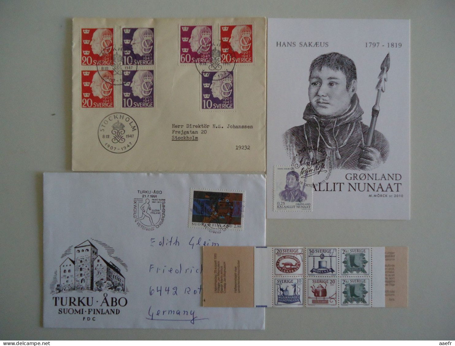 Scandinavie - 436 timbres dans un album - Aland, Danemark, Groenland, Féroé, Finlande, Norvège, Suède