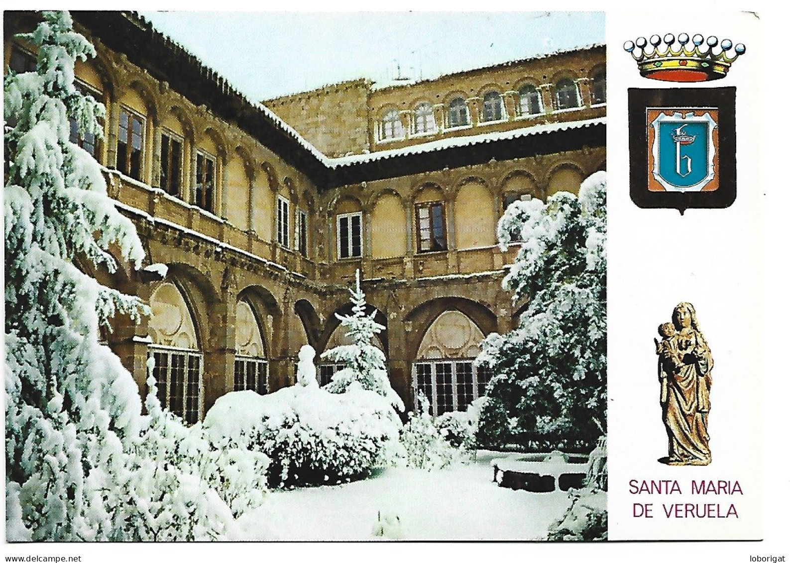 CLAUSTRO GOTICO, EXTERIOR NEVADO / GOTHIC CLOISTER, SNOW-CAPPED EXTERIOR.- SANTA.MARIA DE VERUELA.- ZARAGOZA.- ( ESPAÑA) - Zaragoza