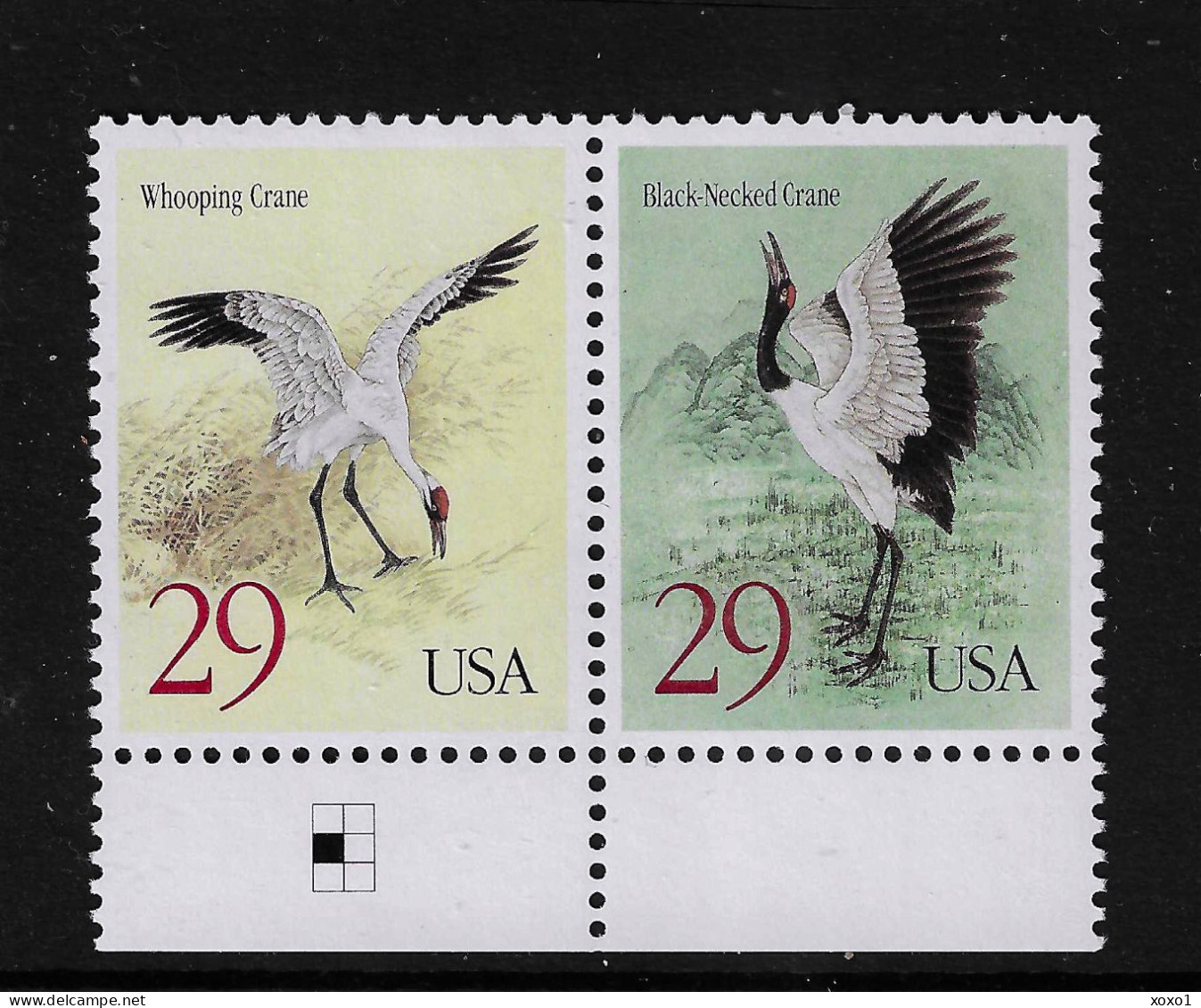 USA 1994 MiNr. 2504 - 2505 Etats-Unis United States Birds Black-necked Crane, Whooping Crane 2v MNH **  2,20 € - Cranes And Other Gruiformes