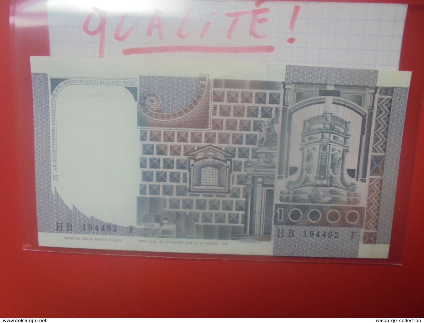 ITALIE 10.000 LIRE 1976-78 Signature A Peu Circuler Très Jolie Qualité (B.33) - 10000 Liras