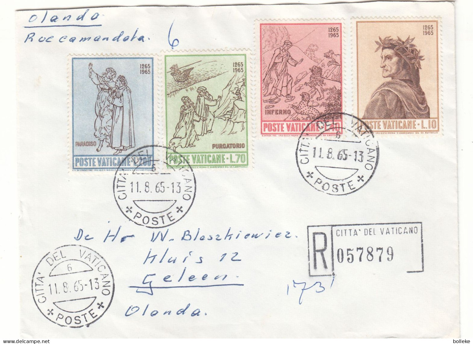 Vatican - Lettre Recom De 1965 - Oblit Cita Del Vaticano - - Covers & Documents