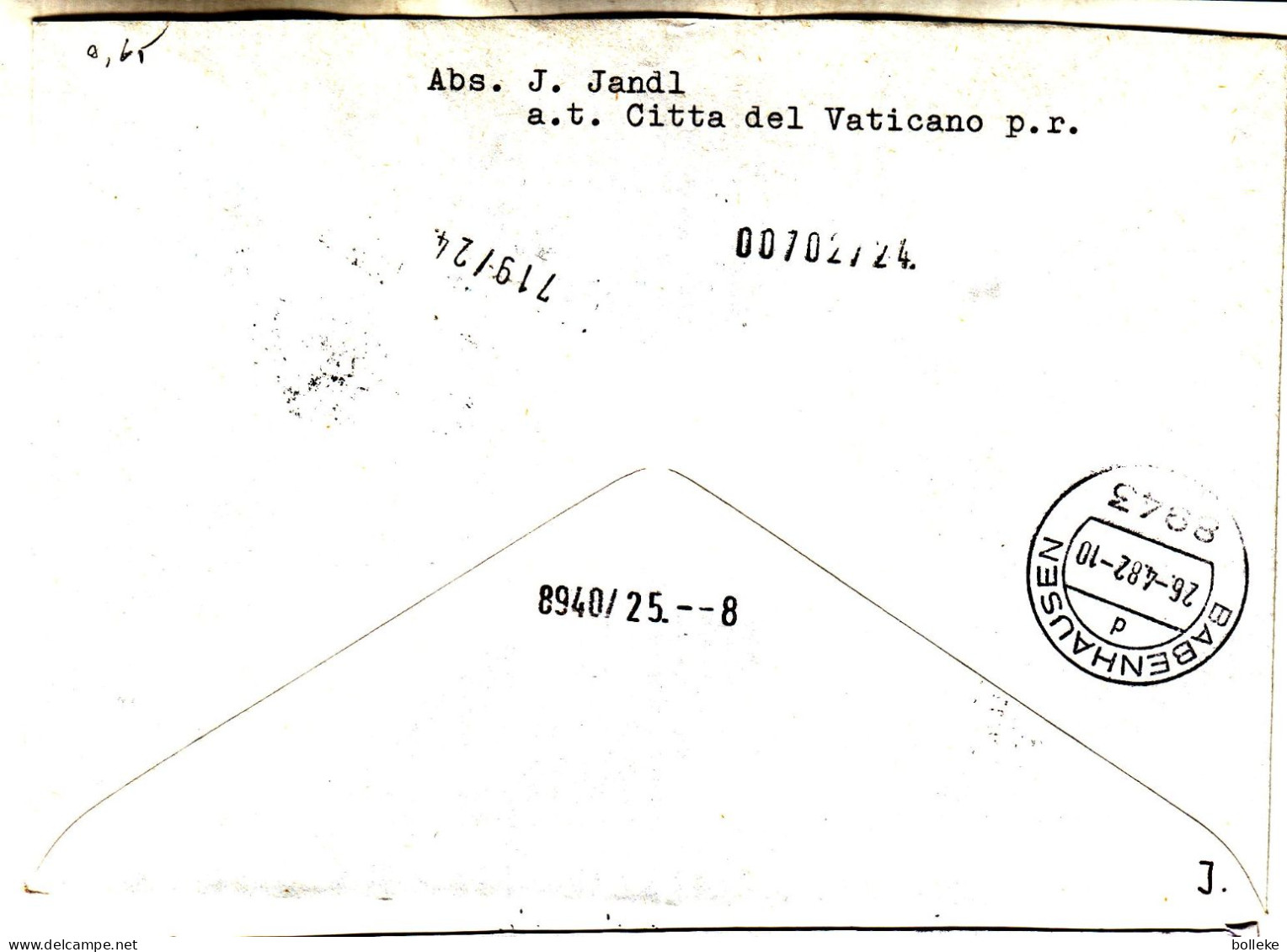 Vatican - Lettre Exprès De 1982 - Oblit Poste Vaticane - Exp Vers Babenhausen - - Briefe U. Dokumente