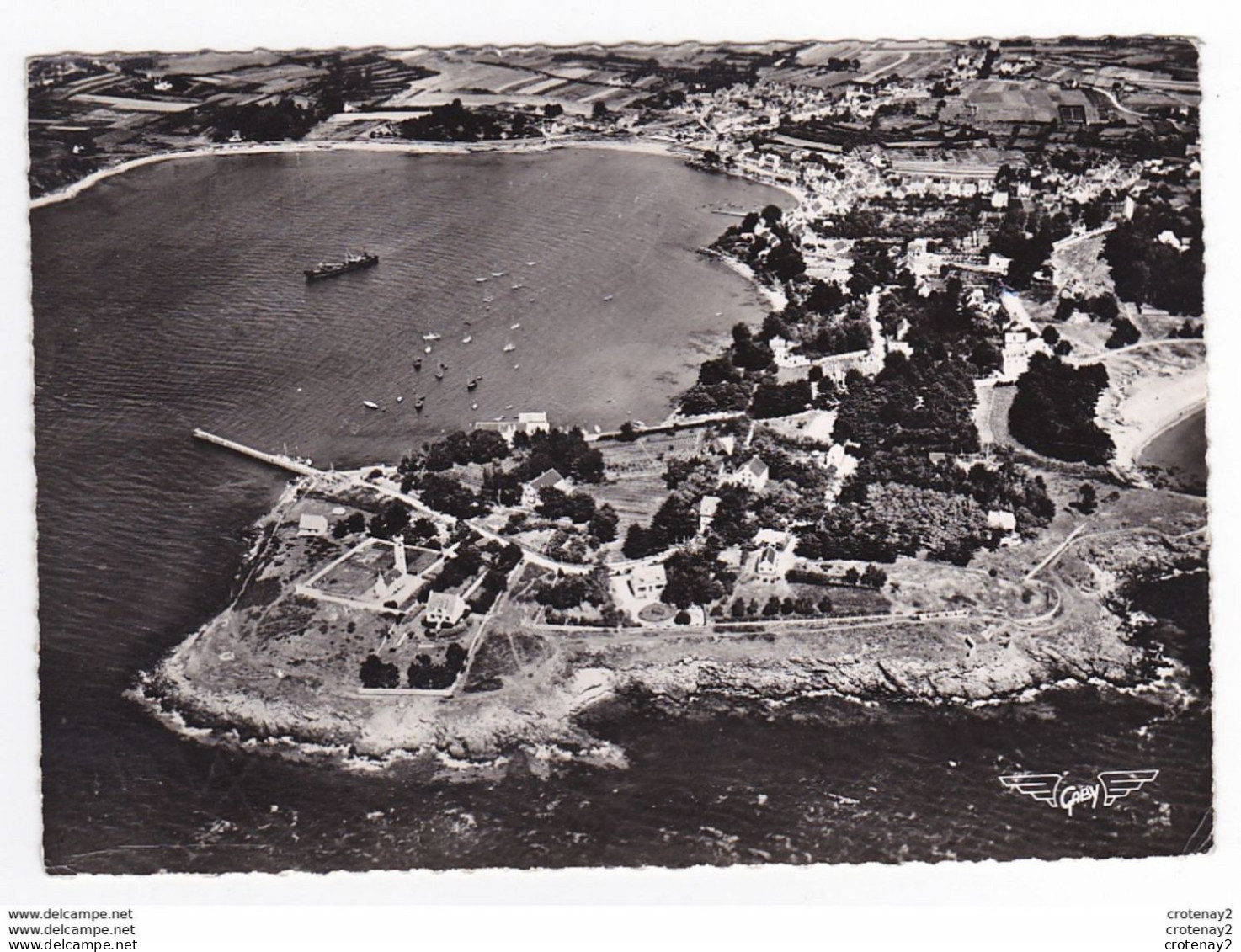 56 PORT NAVALO Vers Arzon N°1 Vue D'ensemble Bateau Cargo La France Vue Du Ciel VOIR DOS En 1955 - Arzon